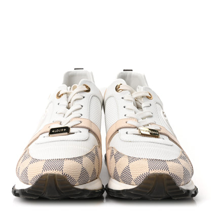Louis Vuitton Calfskin Damier Azur Run Away Sneakers 39 White 3 of 10