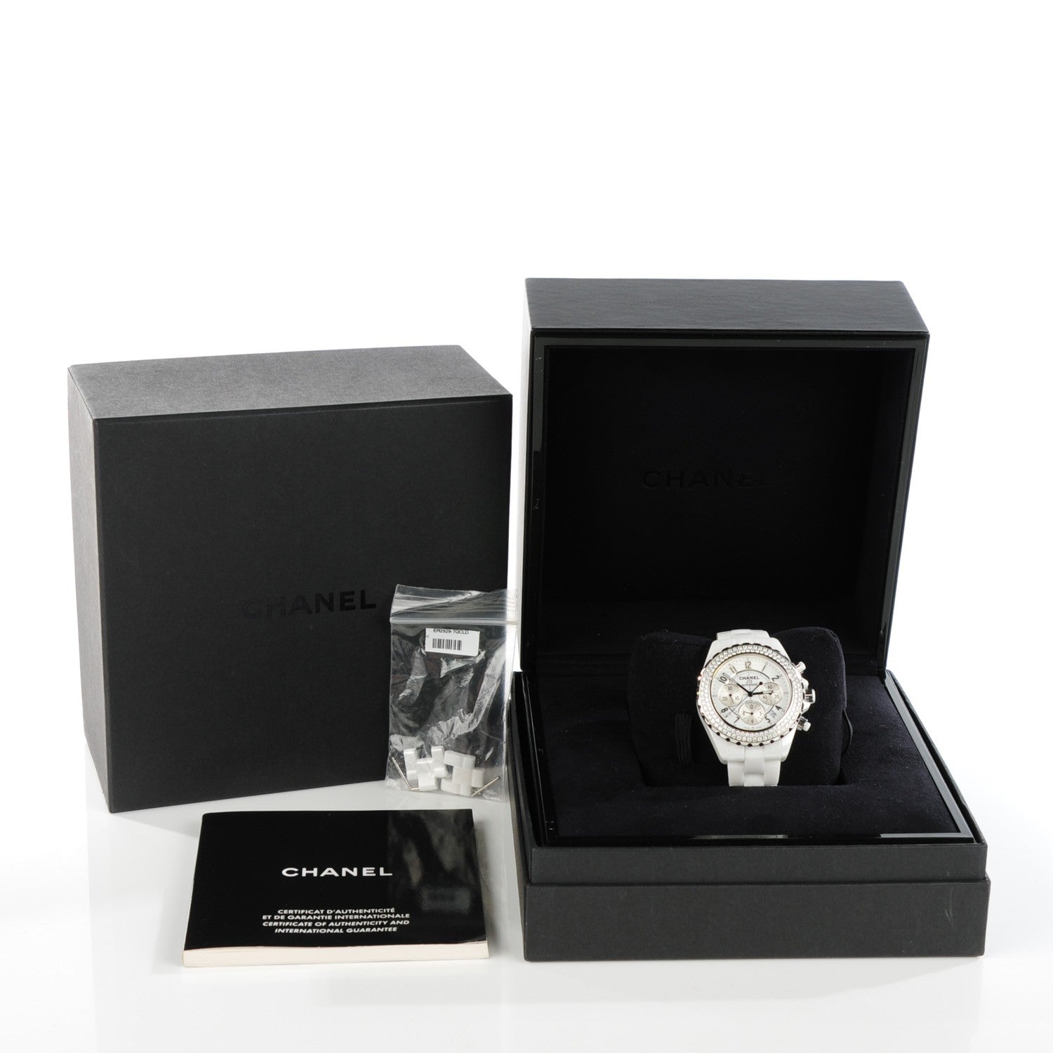 Chanel Stainless Steel Ceramic Diamond Bezel 41mm J12 Chronograph Automatic Watch White 8 of 8