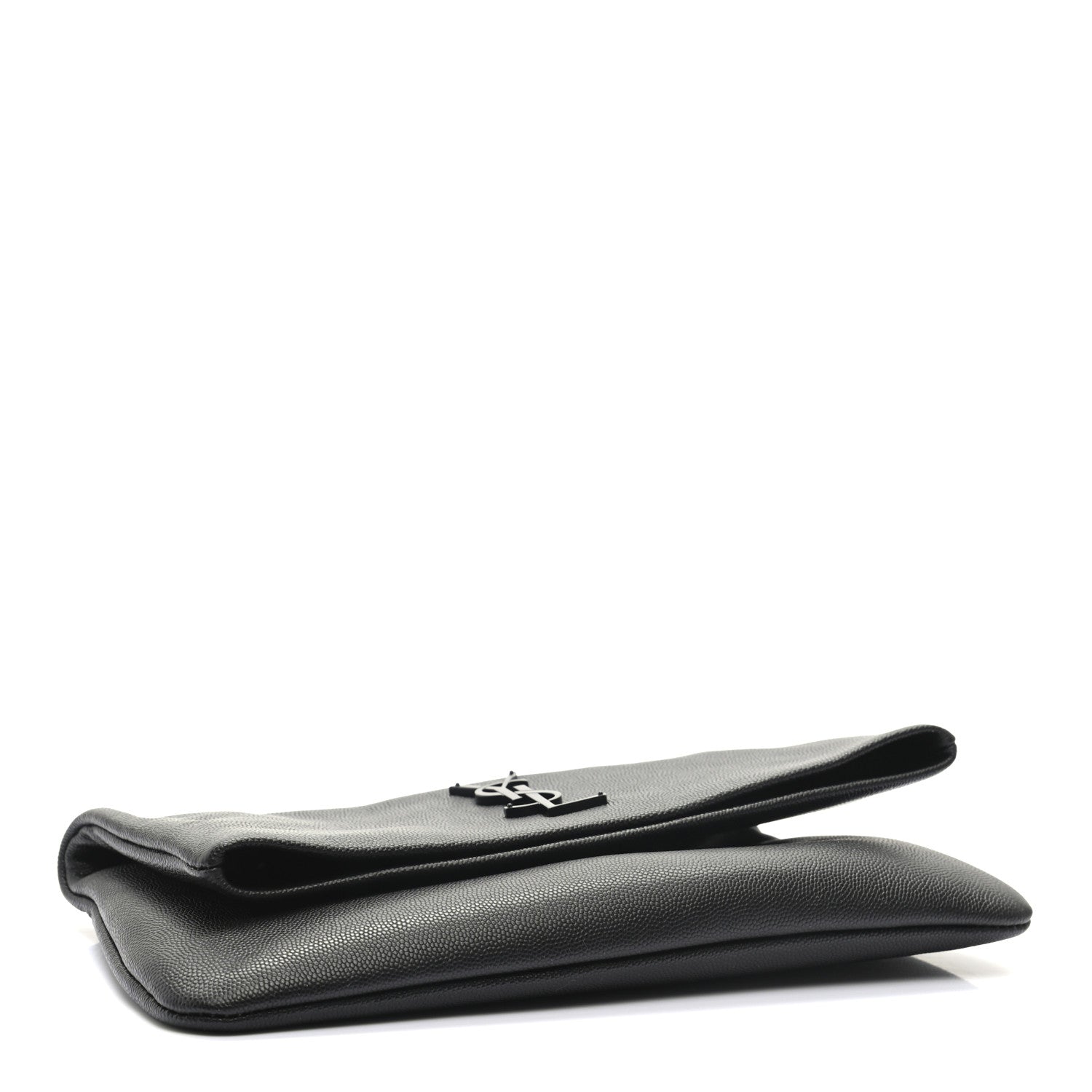Saint Laurent Grain De Poudre West Hollywood Monogram Fold Over Clutch Black 4 of 8