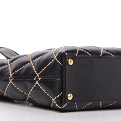 Chanel Calfskin Contrast Stitch Surpique Tote Black 6 of 10