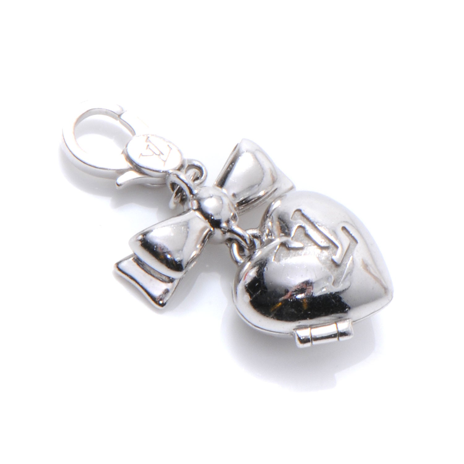 Louis Vuitton 18K White Gold Heart Locket Charm 2 of 3