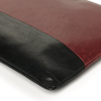 Celine Lambskin Bicolor Computer Case Light Burgundy Navy 8 of 11