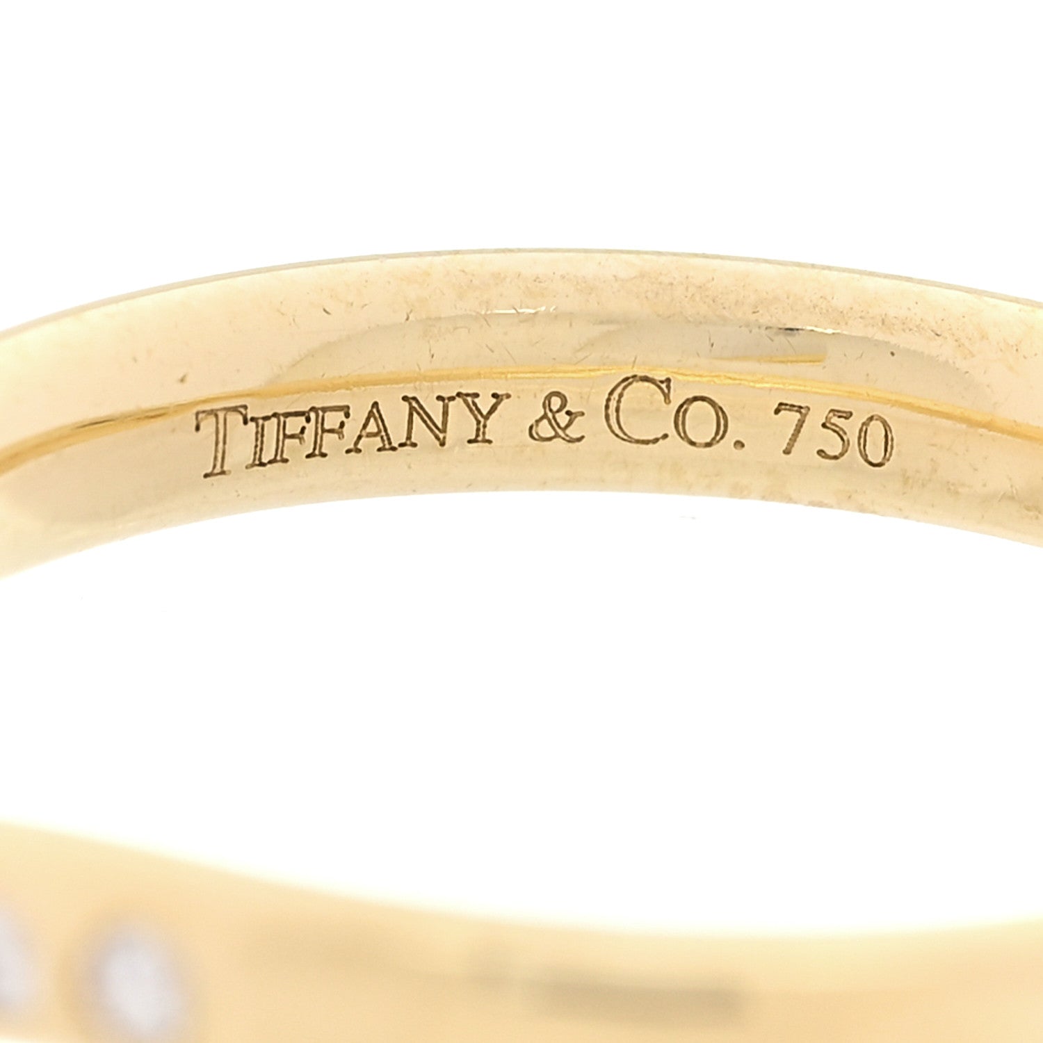 Tiffany 18K Yellow Gold Diamond .08ctw Elsa Peretti Wedding Band Ring 56 7.5 4 of 6