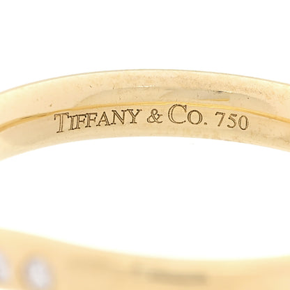 Tiffany 18K Yellow Gold Diamond .08ctw Elsa Peretti Wedding Band Ring 56 7.5 4 of 6