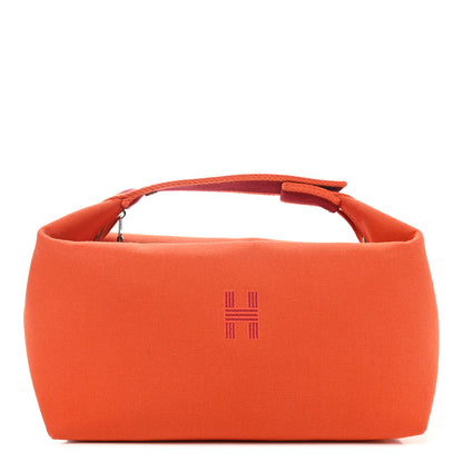 Hermes Canvas Large Bride-A-Brac Pouch Orange Feu Burgundy 1 of 6