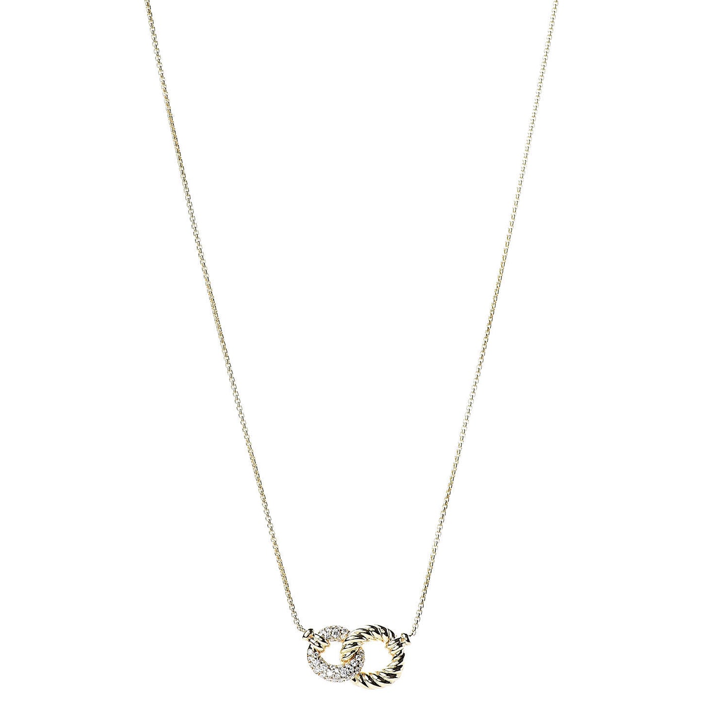 18K Yellow Gold Diamond Pave Extra-Small Belmont Pendant Necklace