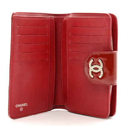 Chanel Patent Quilted Brilliant Zipped Pocket Wallet Dark Red 5 of 10