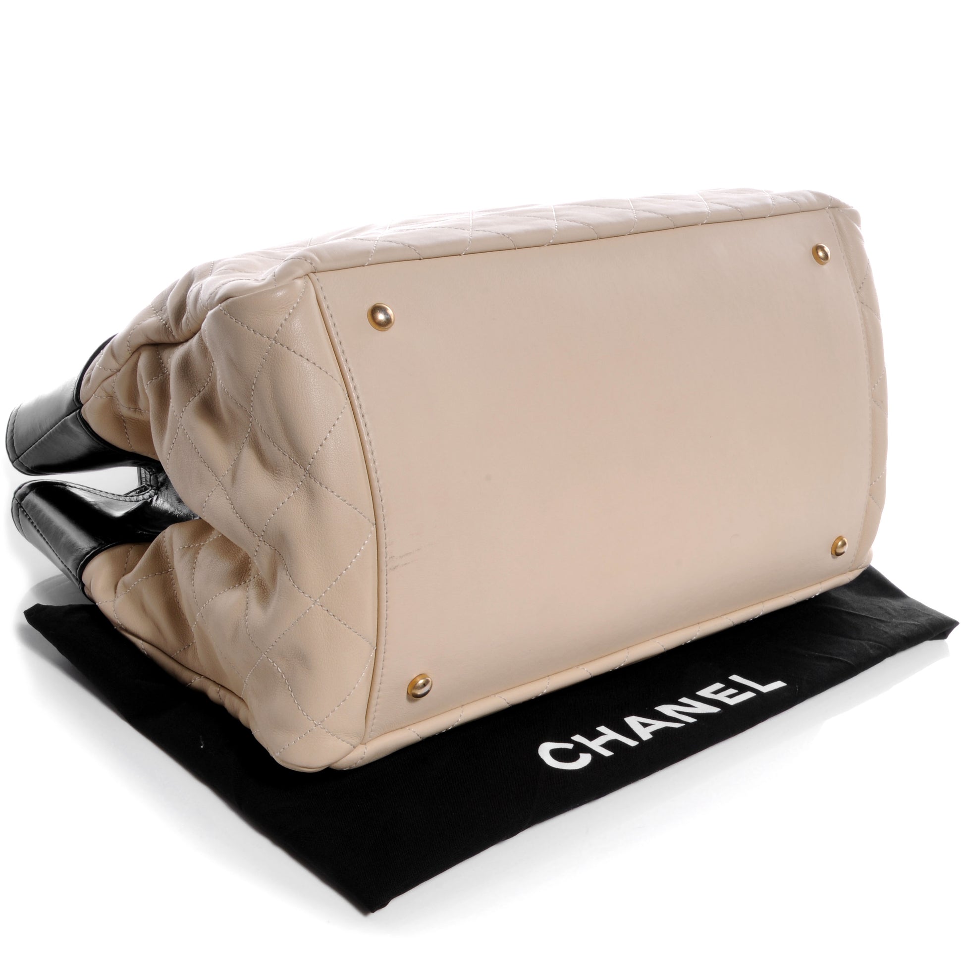 Chanel Calfskin In The Mix Shopping Tote Beige Black 4 of 8