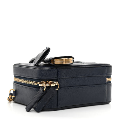 Chanel Caviar Quilted Small CC Filigree Vanity Case Navy 4 of 12