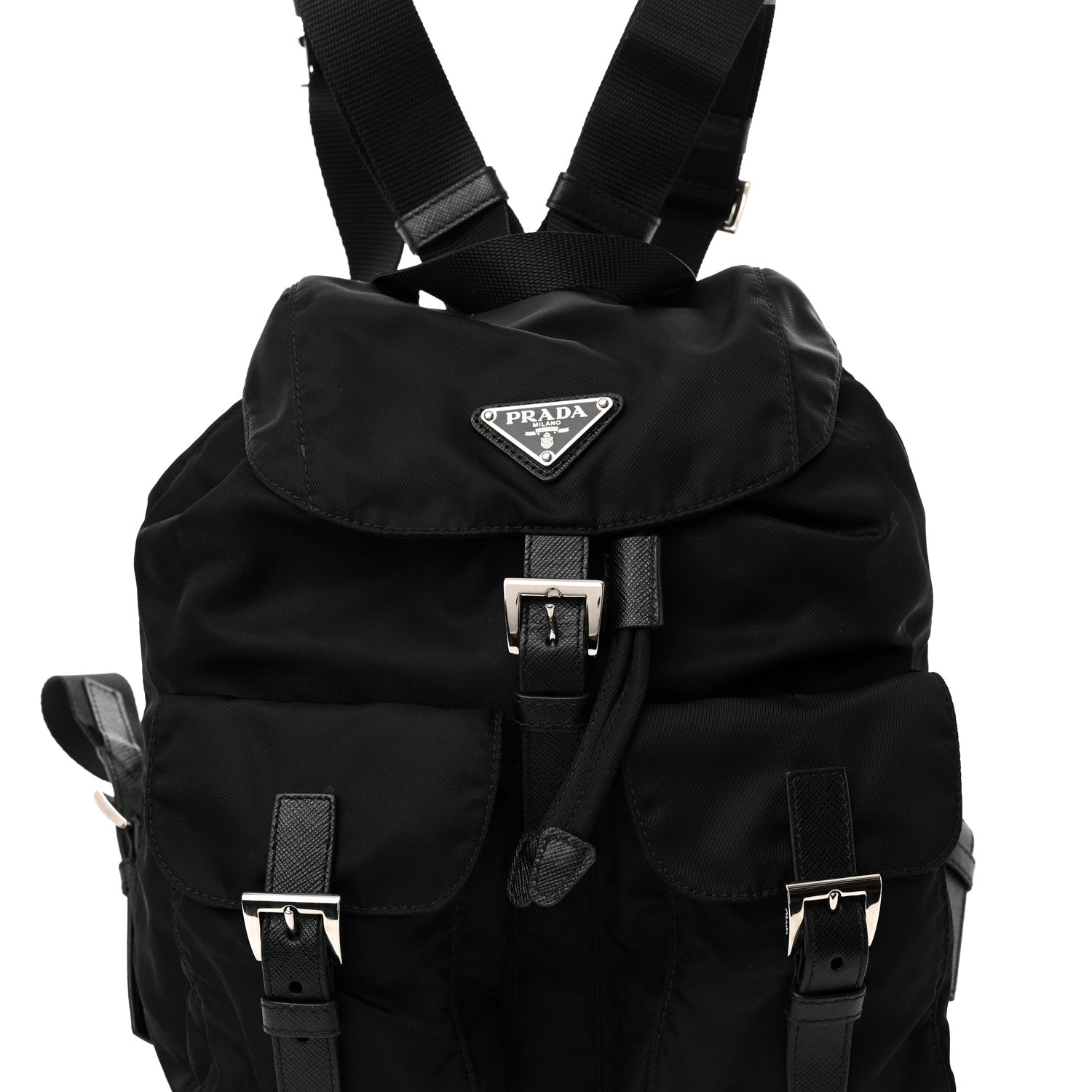 Prada Tessuto Nylon Saffiano Small Backpack Black 7 of 11