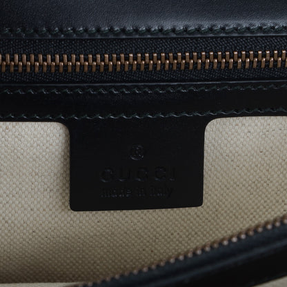 Gucci Knight Calfskin Malaga Kid Heart Medium GG Marmont Chain Handle Bag Black Hibiscus Red Multicolor 6 of 6
