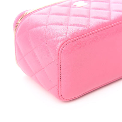 Chanel Caviar Quilted Small Vanity Case With Chain Pink 8 of 10