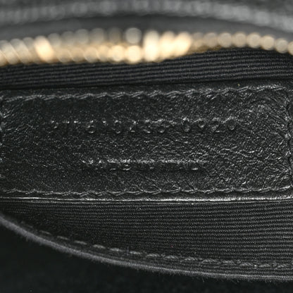 Saint Laurent Grain De Poudre Matelasse Chevron Quilted Round Vinyle Camera Bag Black 7 of 10