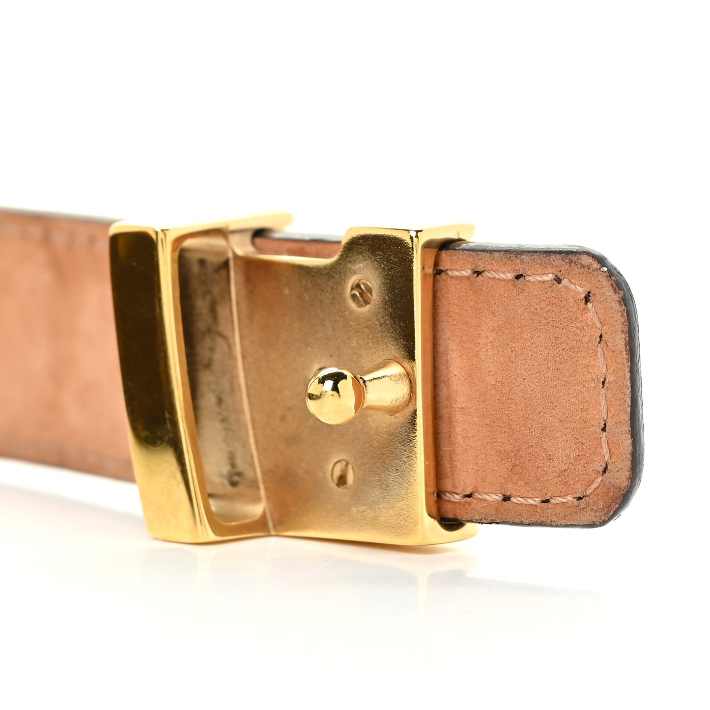 Calfskin Monogram 30mm LV Initiales Belt 95 38 Black