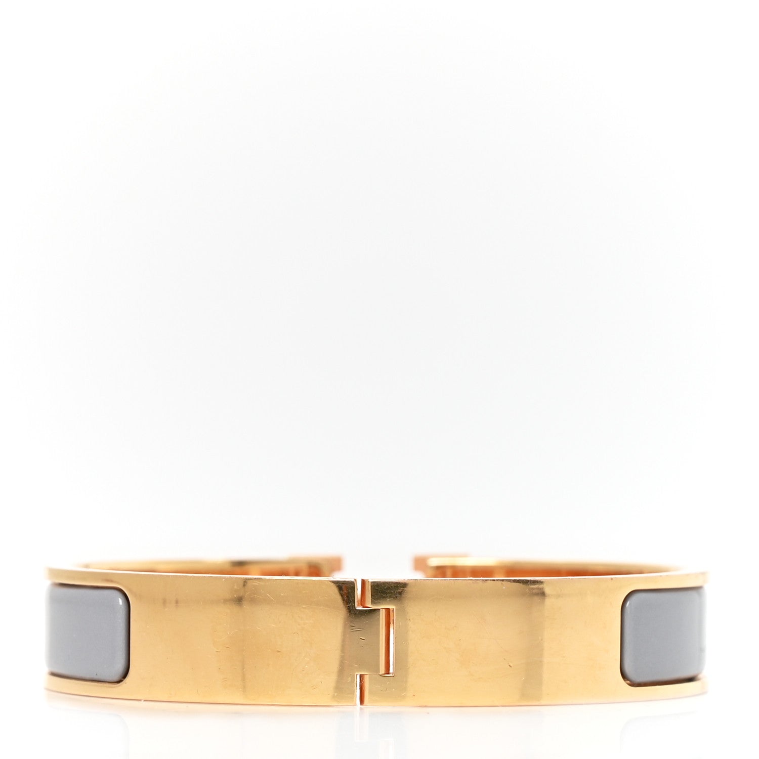 Hermes Enamel Narrow Clic Clac H Bracelet Gris Orage 3 of 5