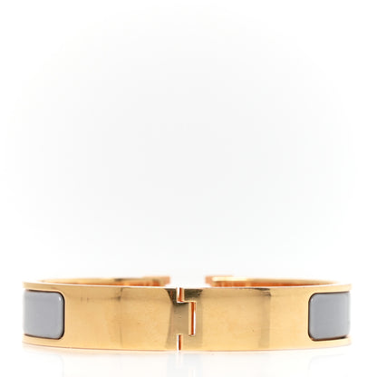 Hermes Enamel Narrow Clic Clac H Bracelet Gris Orage 3 of 5