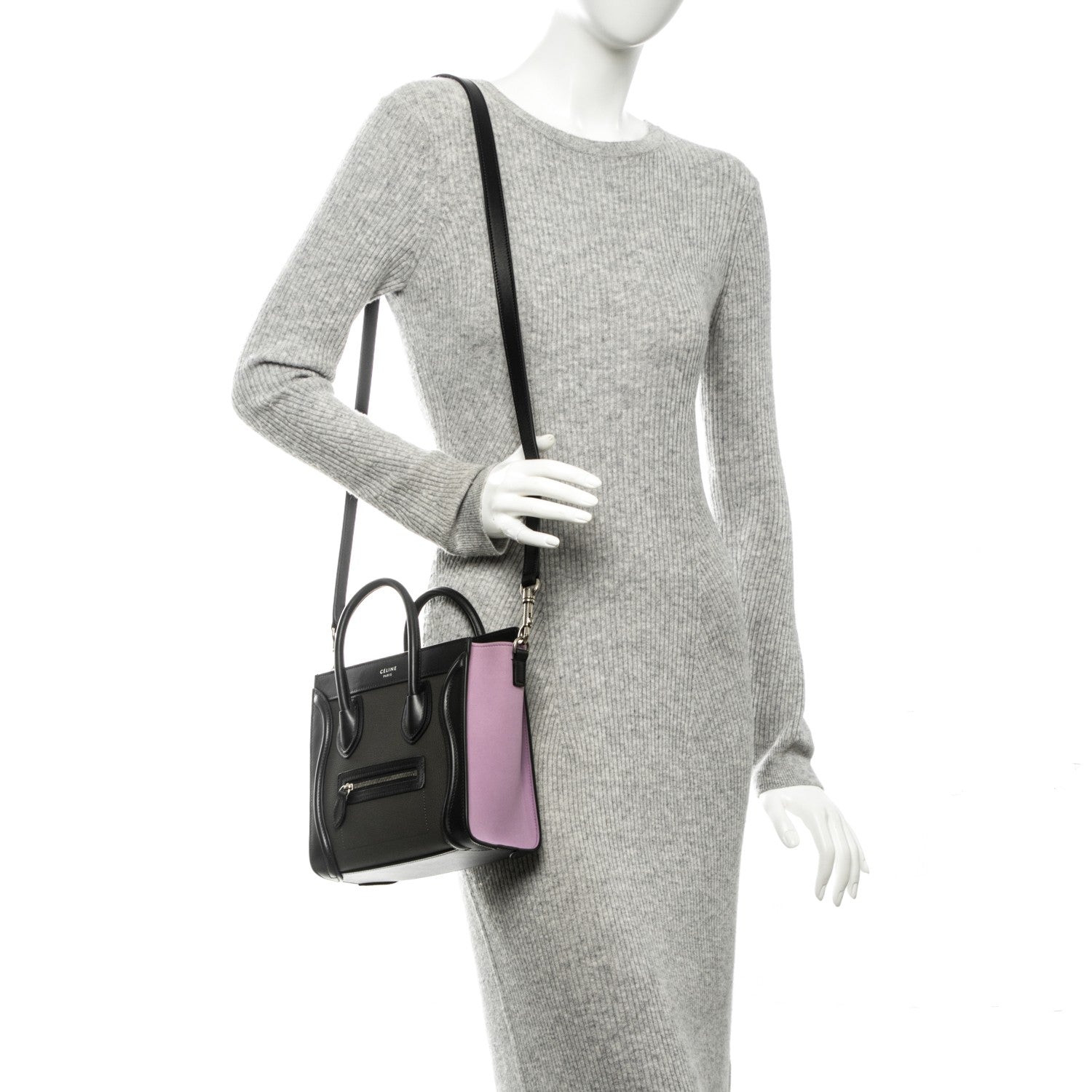 Celine Smooth Drummed Calfskin Nano Tri-Color Luggage Anthracite 2 of 6