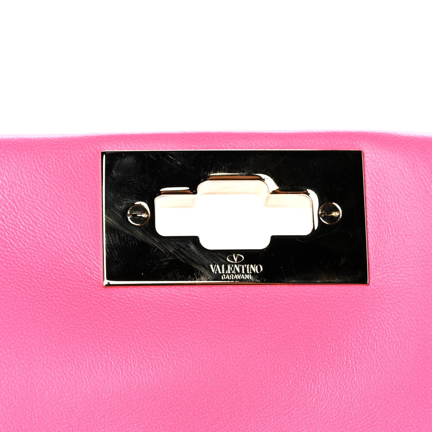 Nappa Enamel Medium Roman Stud Shoulder Bag Feminine Pink