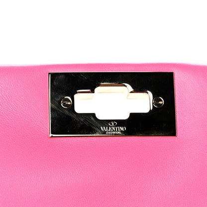 Valentino Garavani Nappa Enamel Medium Roman Stud Shoulder Bag Feminine Pink 7 of 11