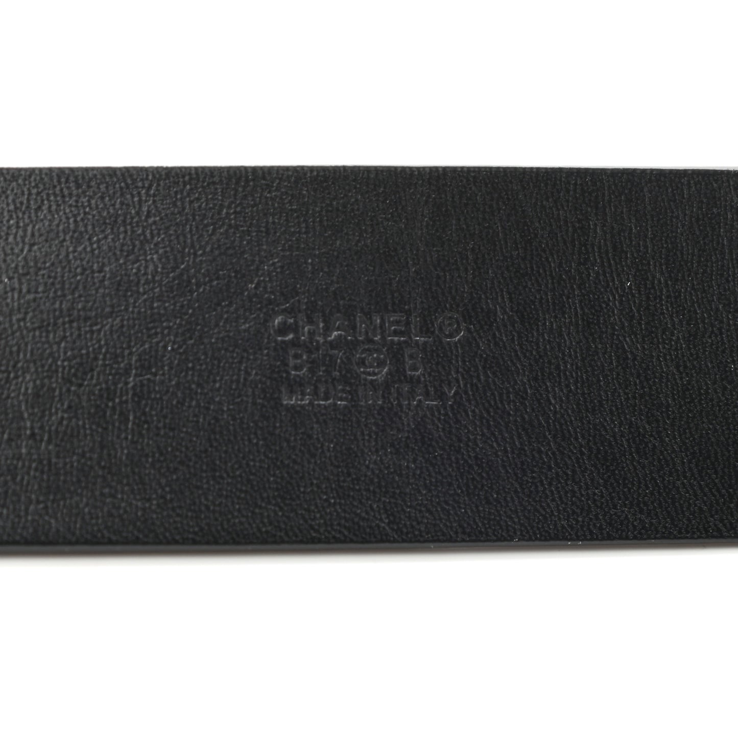 Crumpled Calfskin Lambskin Pearl CC Belt 75 30 Black