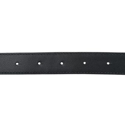 Balenciaga Shiny Calfskin Crocodile Embossed BB 25mm Thin Belt 85 34 Black 4 of 7