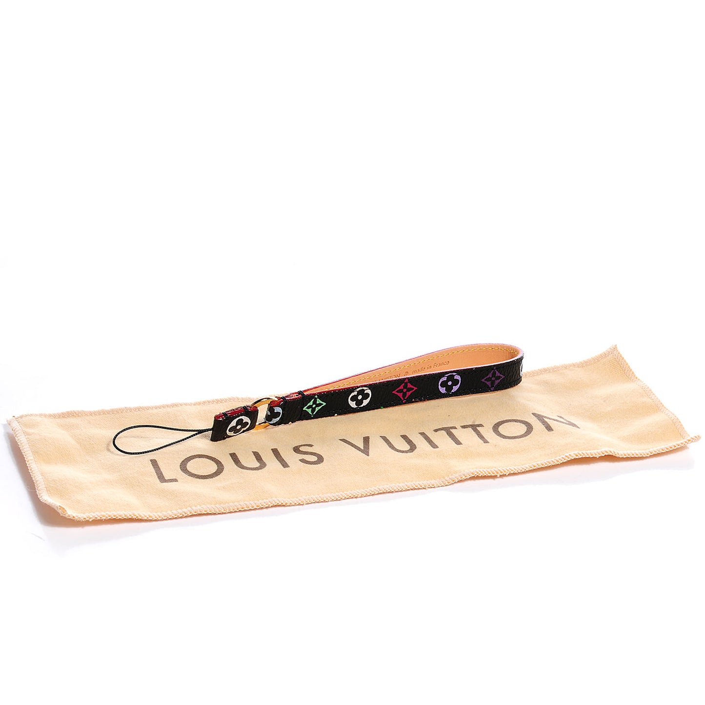 Monogram Multicolor Phone Strap Black