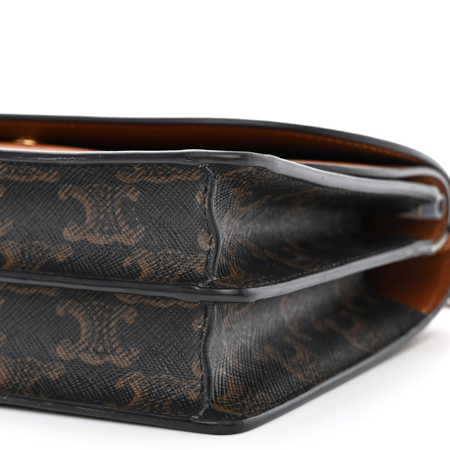 Celine Triomphe Canvas Lambskin Wallet On Strap Tan 11 of 11