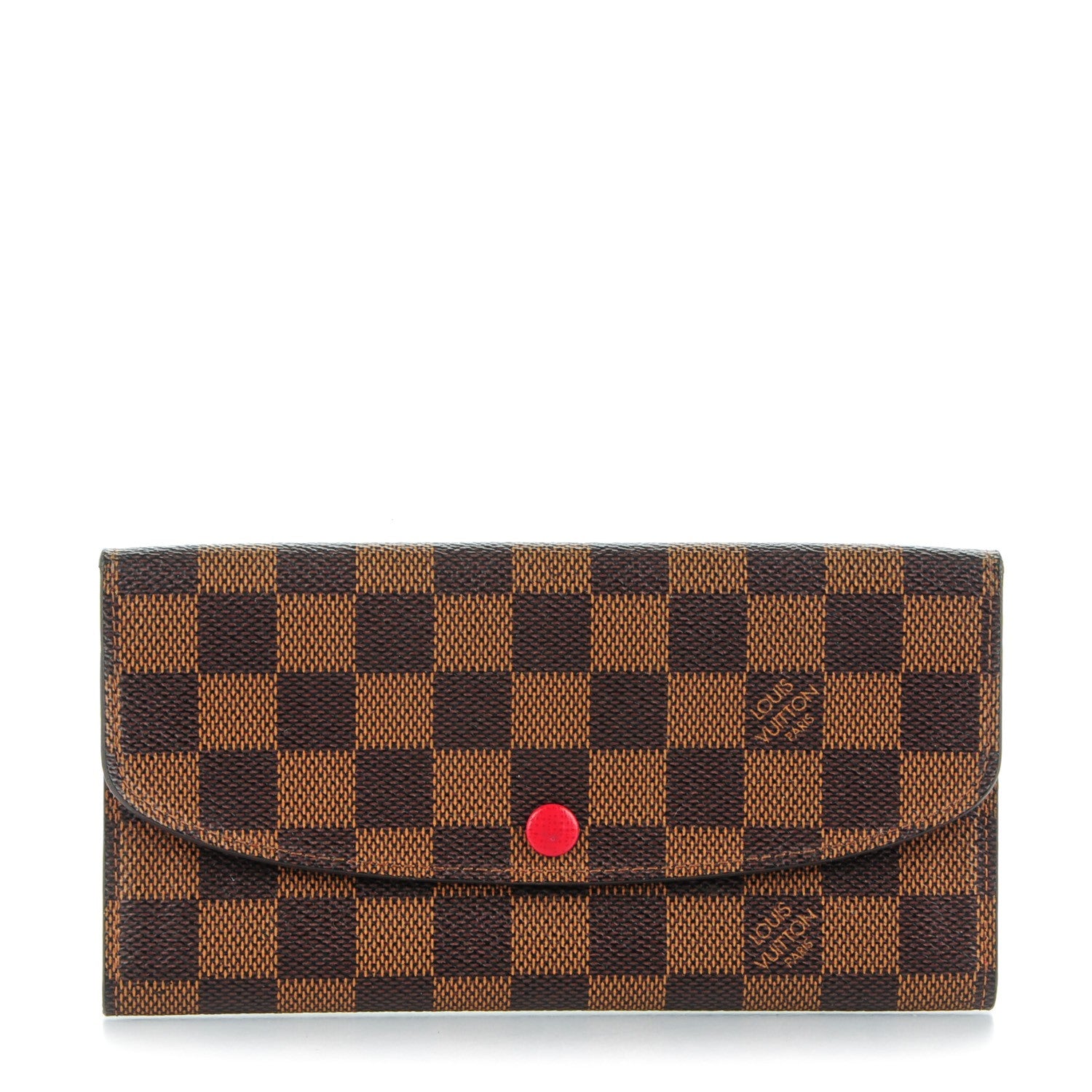 Louis Vuitton Damier Ebene Emilie Wallet Red 1 of 7