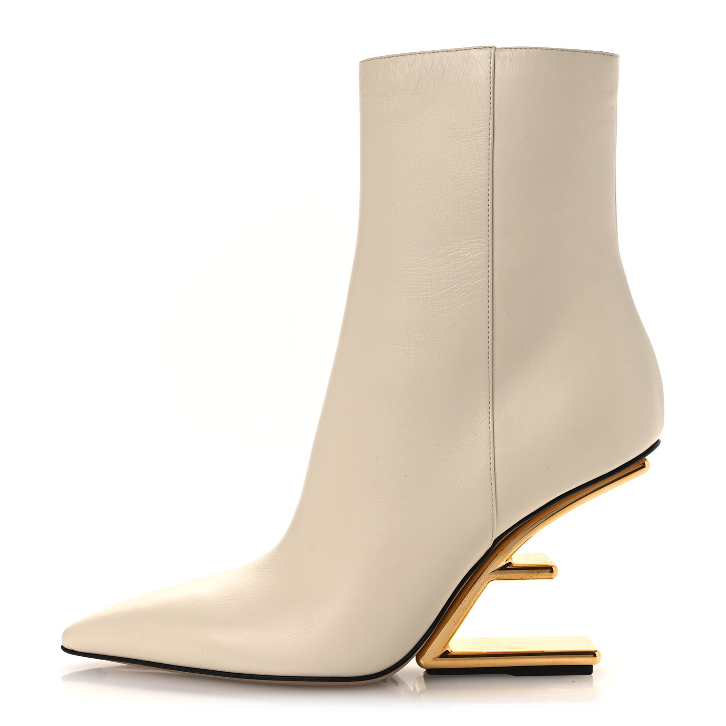 Nappa Fendi First 95mm Pointed Booties 39.5 White