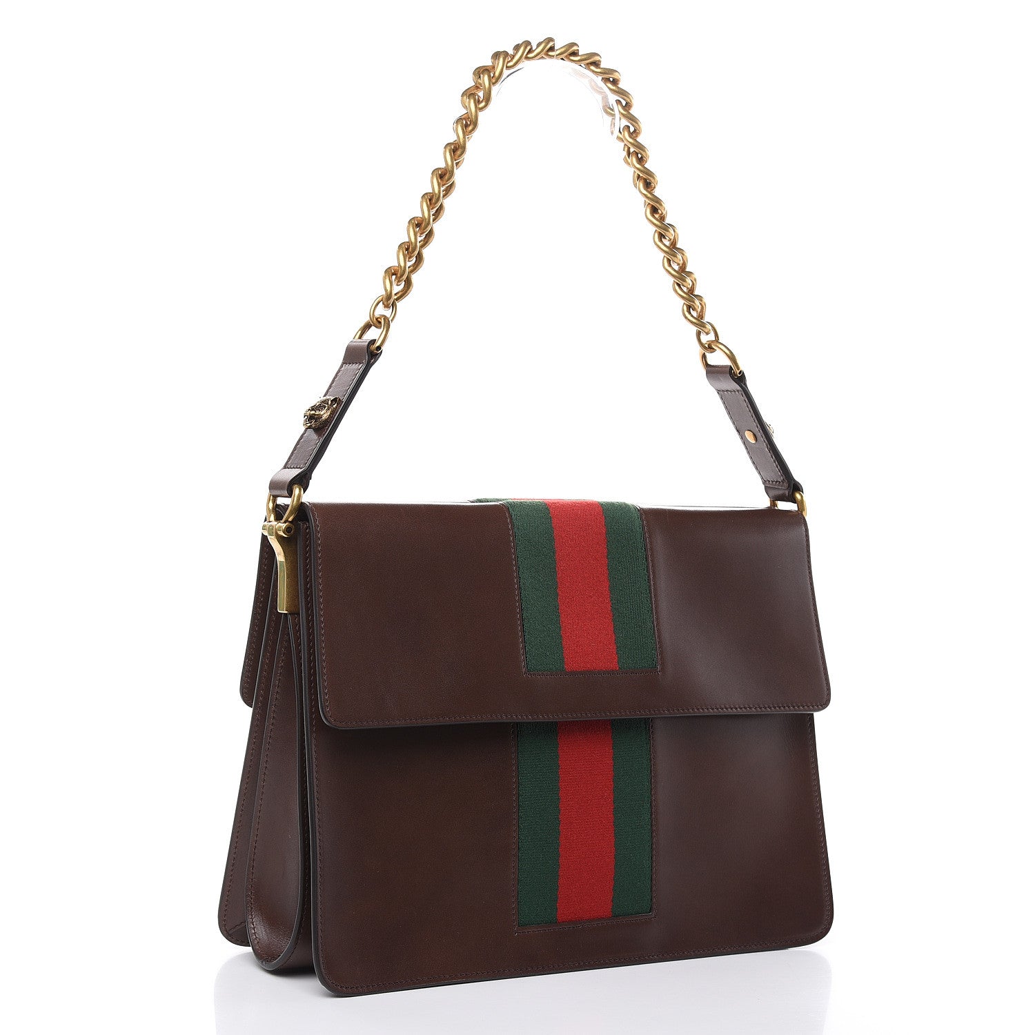 Gucci Tuscany Lux Calfskin Web GG Marmont Shoulder Bag Fondent 3 of 13