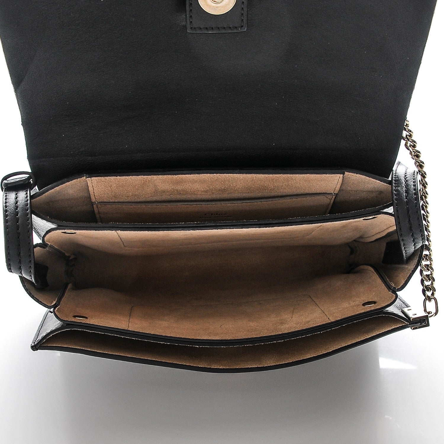 Chloe Suede Calfskin Small Faye Shoulder Bag Black 5 of 6