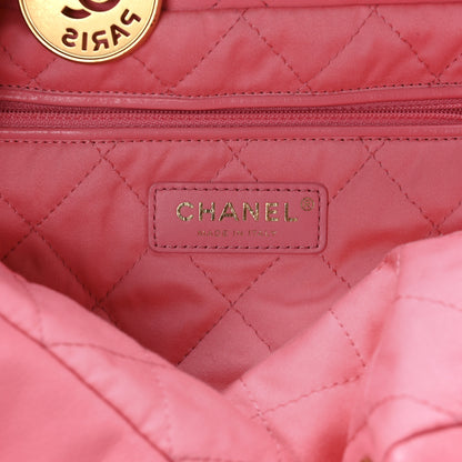 Chanel Shiny Calfskin Quilted Chanel 22 Drawstring Bag Pink 7 of 11