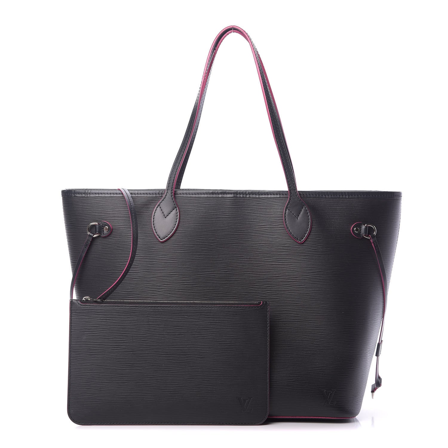 Louis Vuitton Epi Neverfull MM Black Hot Pink 1 of 17