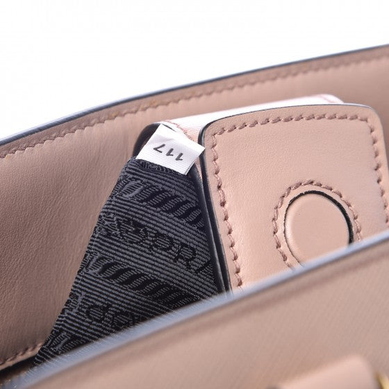 Saffiano Soft Calfskin Small Zippered Tote Cipria