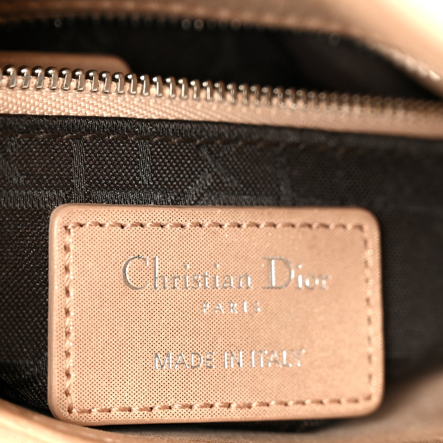 Lambskin Cannage Mini Lady Dior Powder Beige