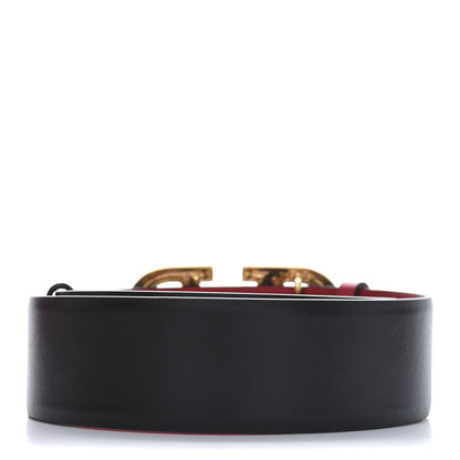 Valentino Garavani Glossy Calfskin VLogo Reversible 40mm Belt 65 26 Black Rouge Pur 2 of 6