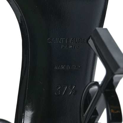 Saint Laurent Patent Calfskin Opyum 110 Sandals 37.5 Black 13 of 13