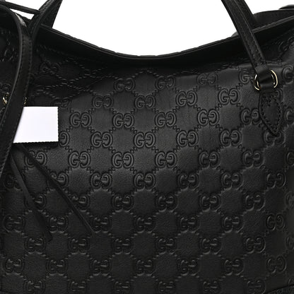 Gucci Guccissima Medium Bree Foldover Tote Black 8 of 11