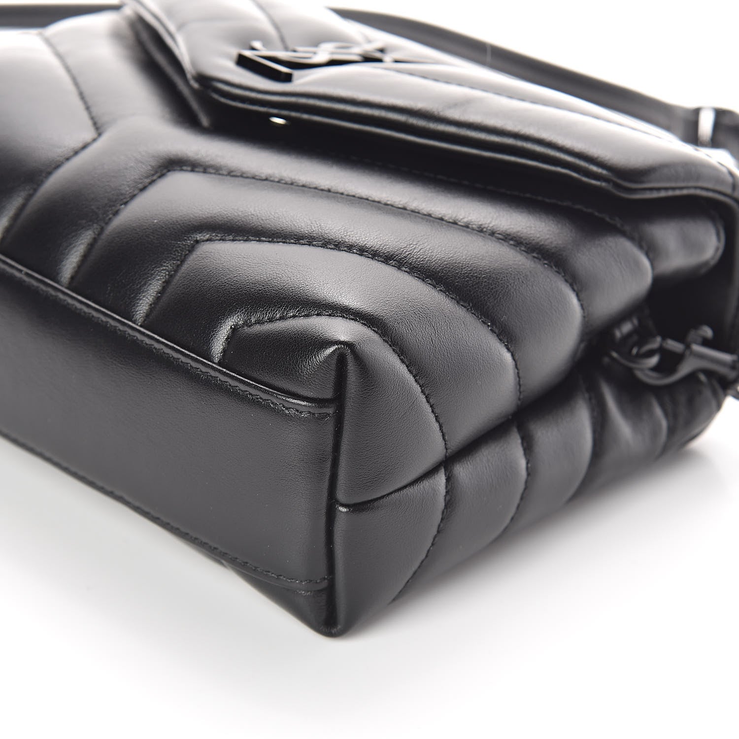 Saint Laurent Calfskin Y Quilted Monogram Toy Loulou Crossbody Bag Black 9 of 10