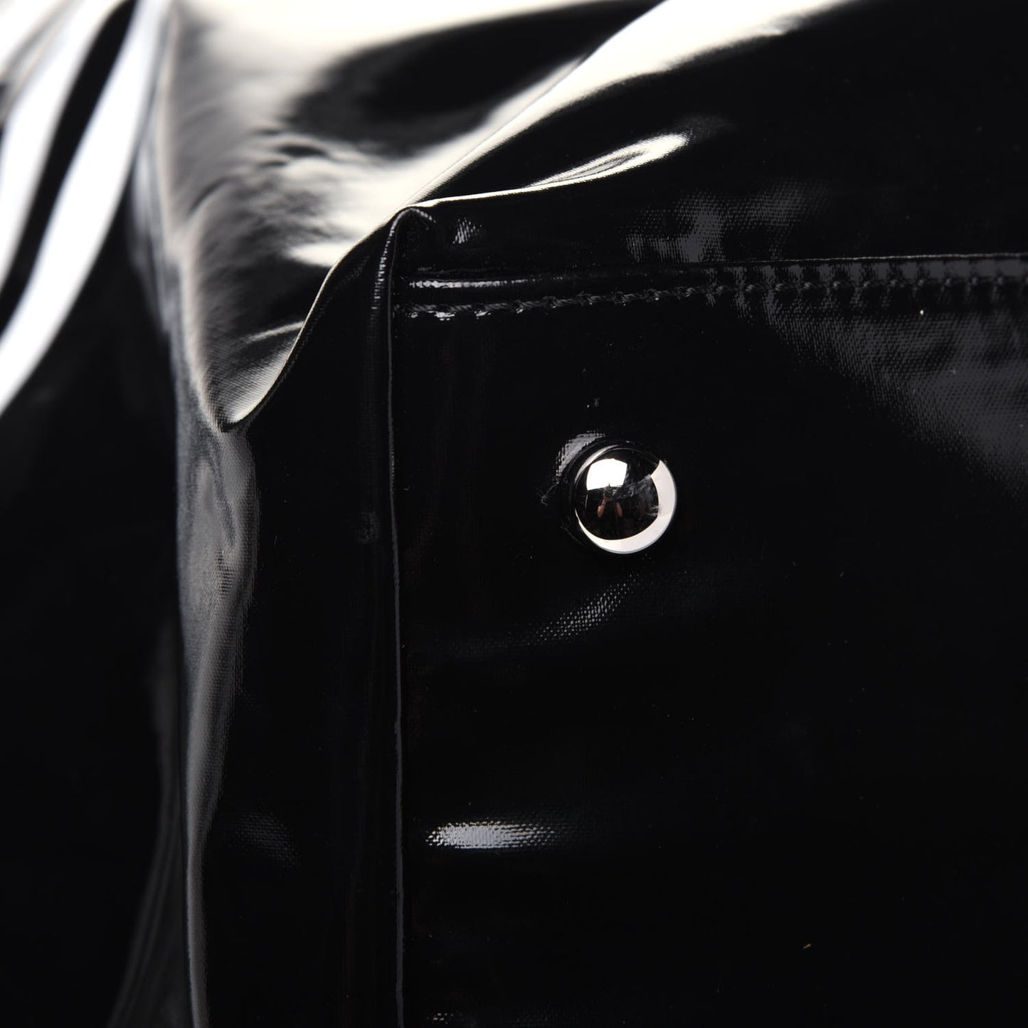 Vinyl Large La Pausa Bay Shopping Bag Black