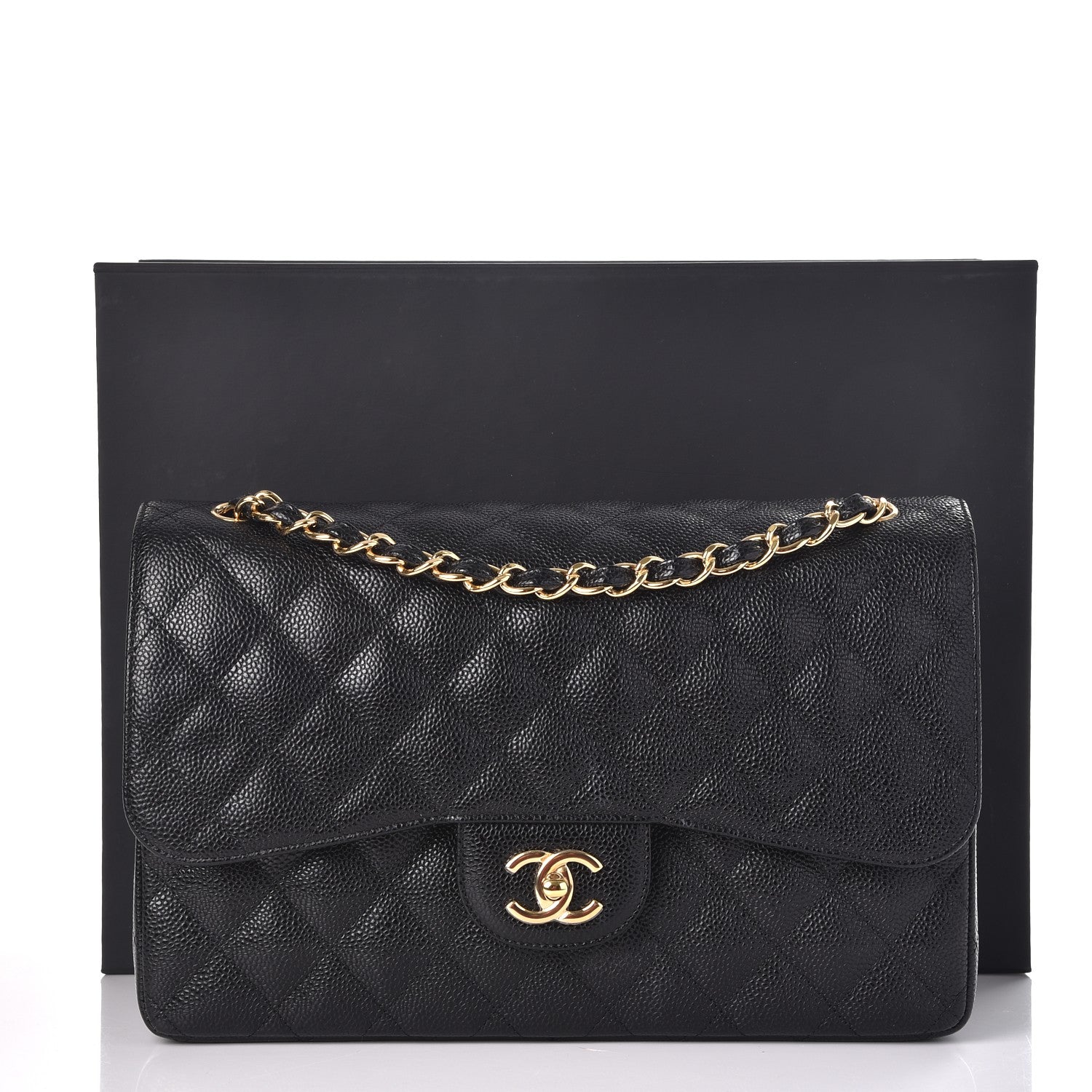 Chanel Caviar Quilted Jumbo Double Flap Black 9 of 9