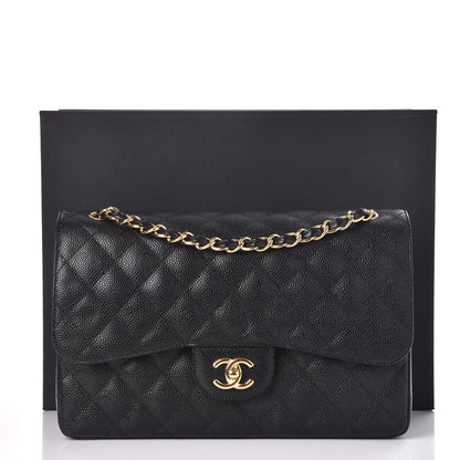 Chanel Caviar Quilted Jumbo Double Flap Black 9 of 9
