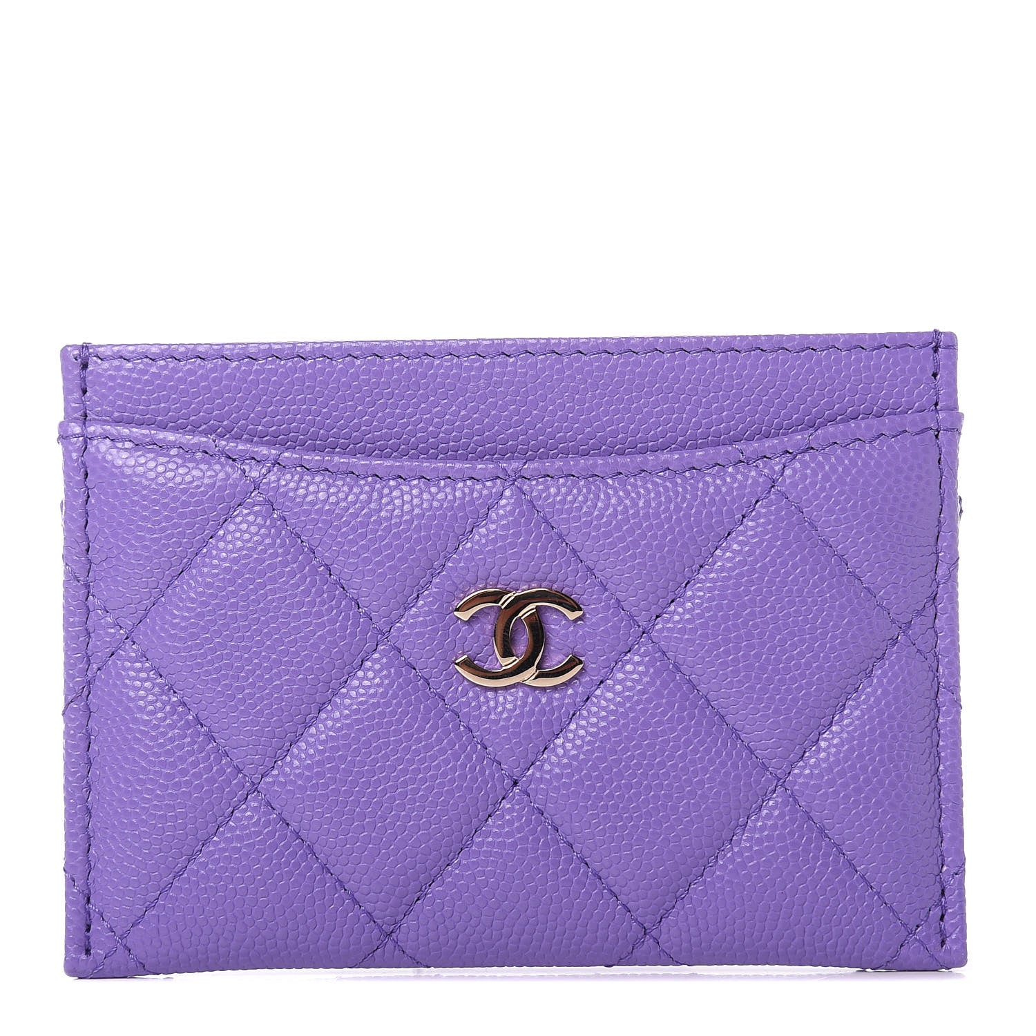 Chanel Caviar Quilted Card Holder Purple 1 of 9