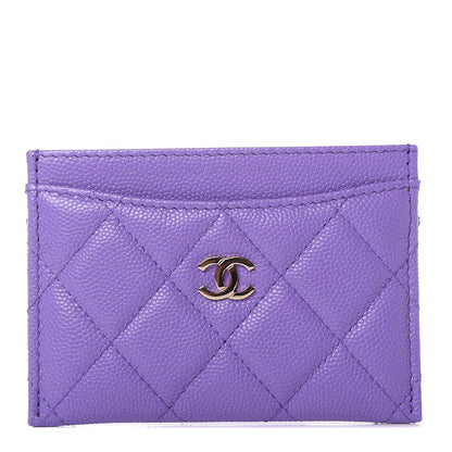 Chanel Caviar Quilted Card Holder Purple 1 of 9
