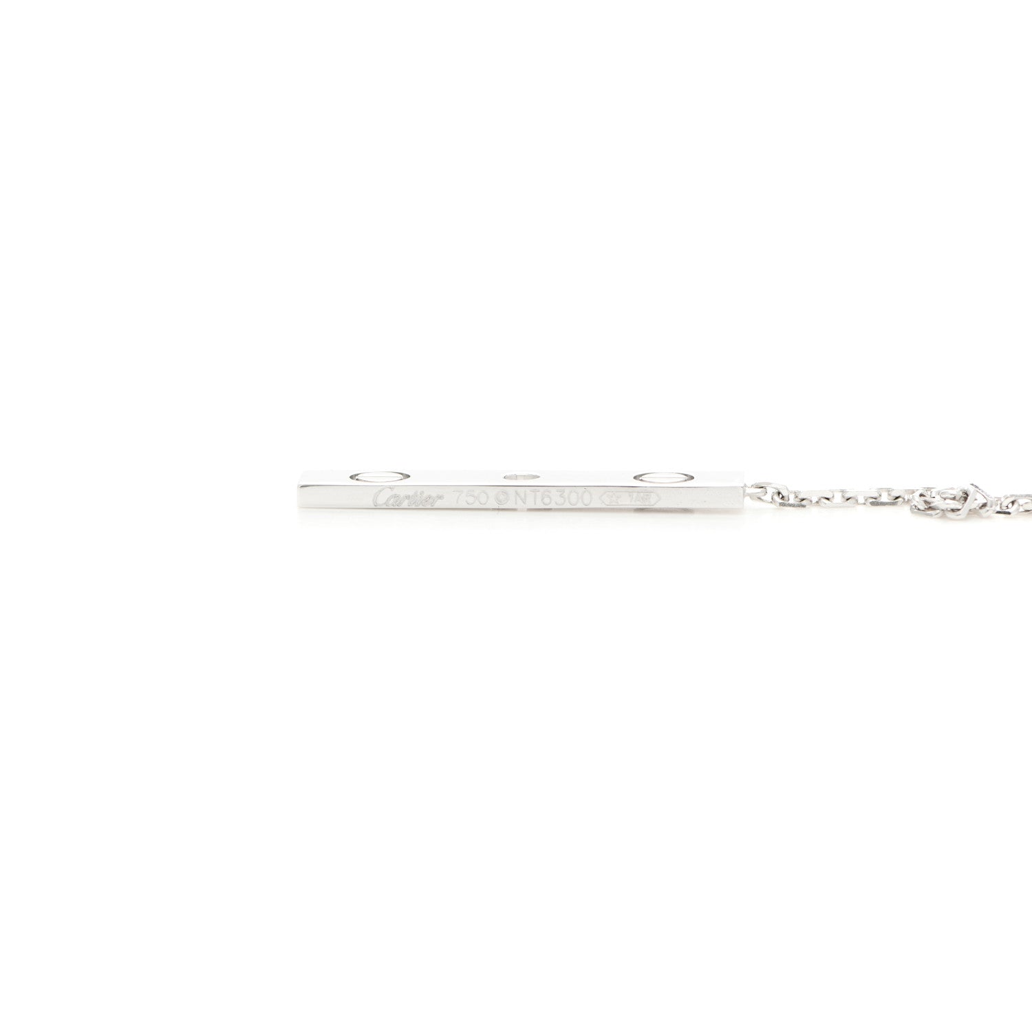 Cartier 18K White Gold Diamond LOVE Lariat Necklace 5 of 5