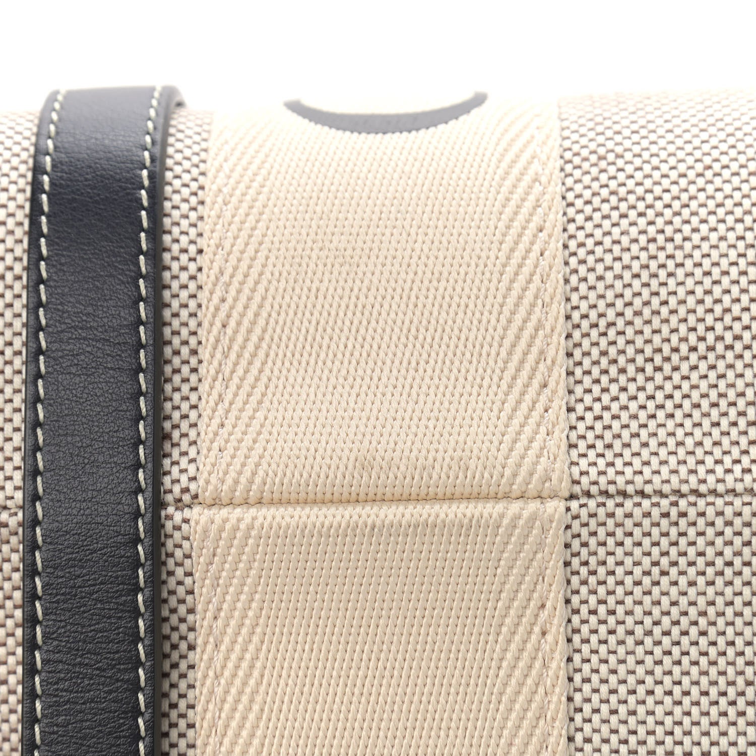 Chloe Cotton Calfskin Medium Woody Ribbon Tote White Black 11 of 12