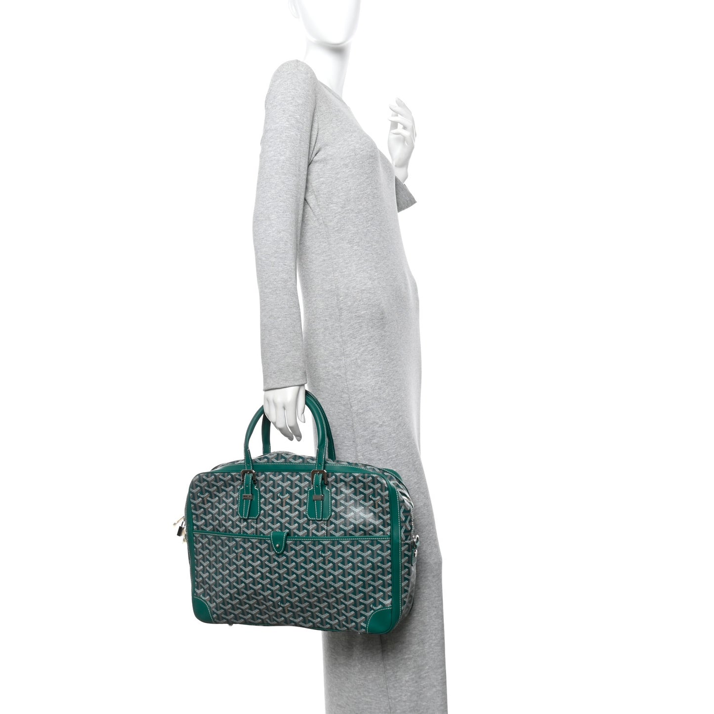 Goyardine Ambassade MM Briefcase Green