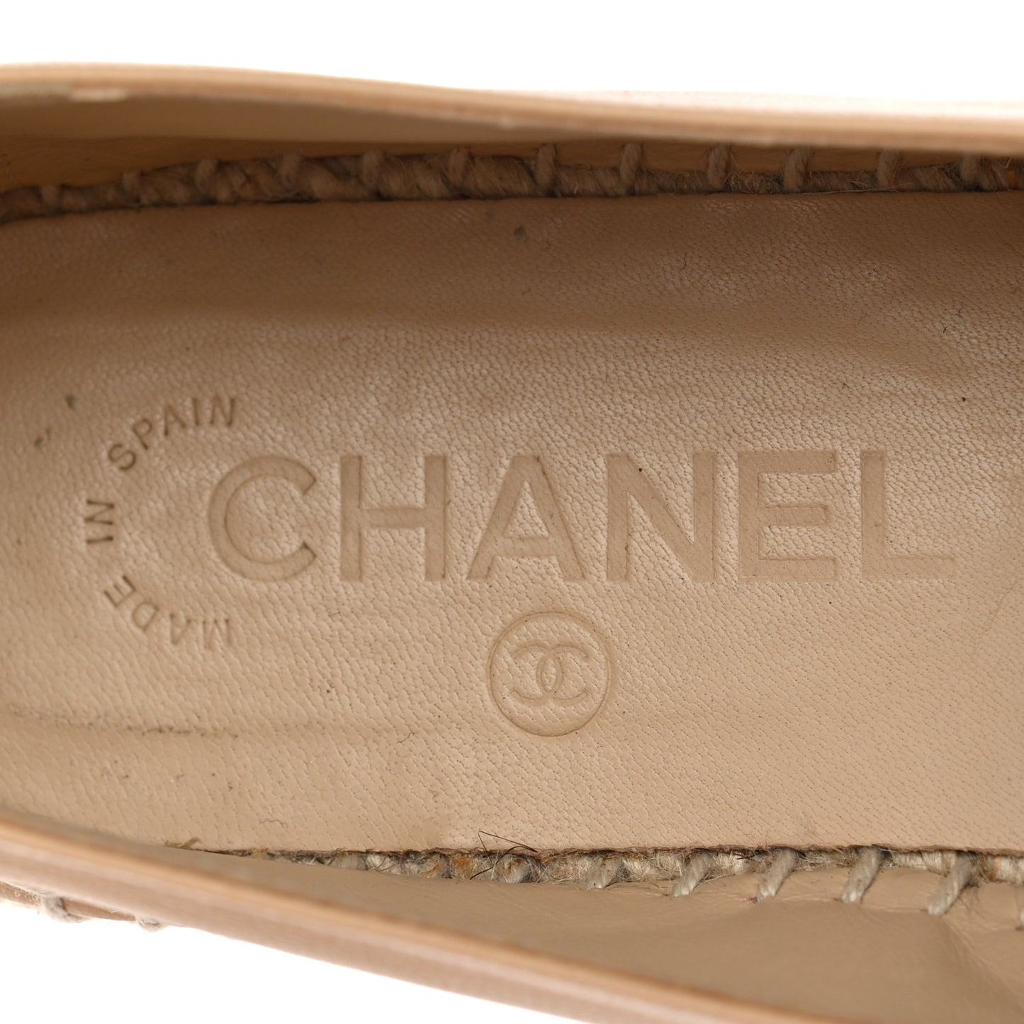 Lambskin CC Espadrilles 37 Beige Black