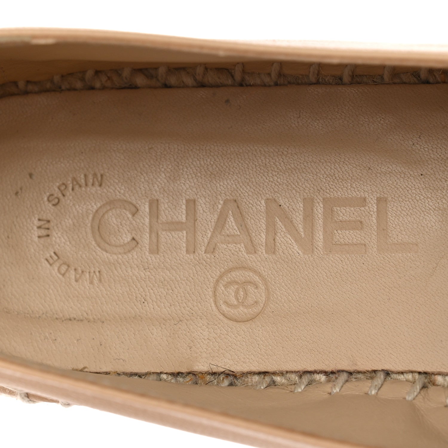 Chanel Lambskin CC Espadrilles 37 Beige Black 8 of 13