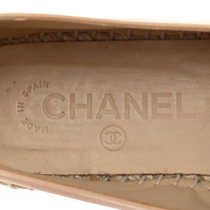 Chanel Lambskin CC Espadrilles 37 Beige Black 8 of 13